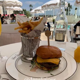 Tower burger with truffle fries. IG: @deeelizious