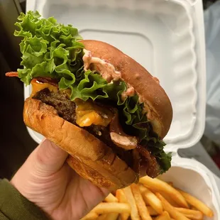 Bacon Cheese Burger Side French Fries