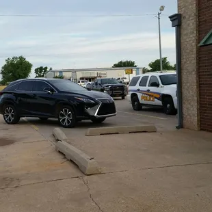 a car parked in a parking lot