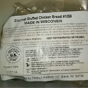 Bacon wrapped gourmet chicken breast.