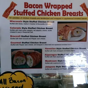 bacon wrapped stuffed chicken breasts