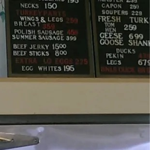 Menu board.