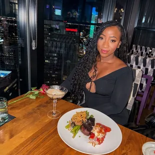 Surf and turf, espresso martini, great views of the city