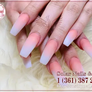 SNS Ombre Matte Coffin Nails  Solar Nails And Spa