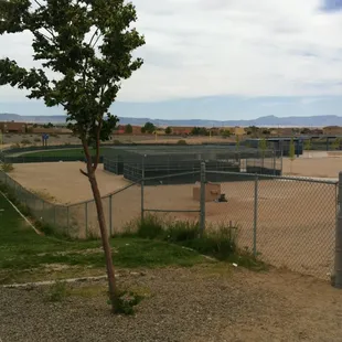 Baseball field and batting cages