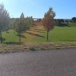 Wide open feel area to play soccer or fly a kite or just have the kids run and play