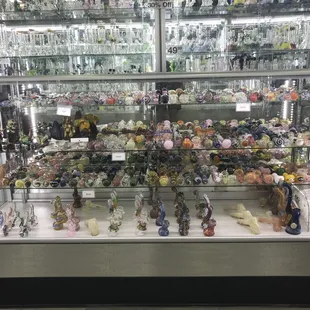 Many different hand pipes and bubblers!