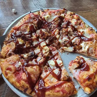 BBQ chicken pizza (no onions or cilantro.)