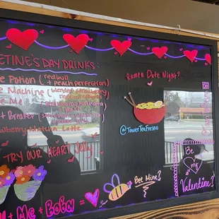 Valentine's Day menu