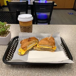 Sausage croissant sandwich