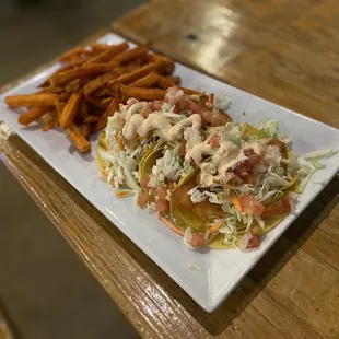 Halibut Tacos with Sweet Fries Side