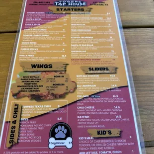 menu