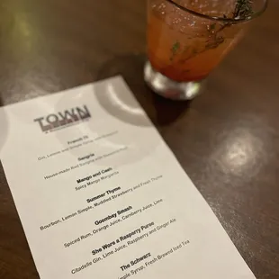 New cocktail menu - Summer Thyme