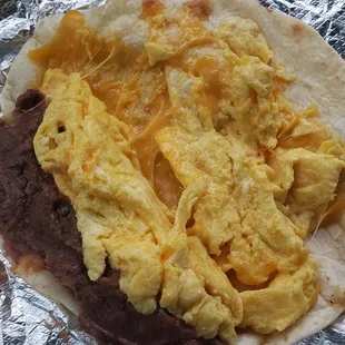 Bean egg cheese taquito