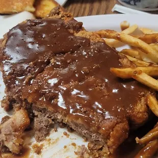 Look at that nice fresh hand padded chicken fried steak so delicious December 5th 2024