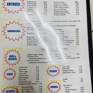 the menu