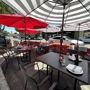 Outside patio . Ask for the table fly fans to keep any flies away - big help!