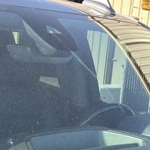 The crack, the top where it was hit, and the small pebble crack on the bottom other side of windshield they blamed caused it.
