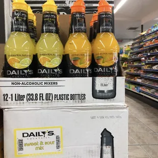 a display of daily's beverages