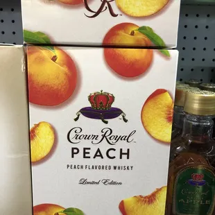 a box of crown royal peach