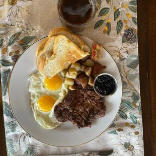 Steak and egg breakfast