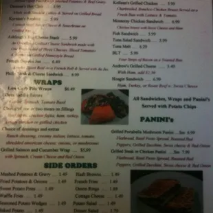 the menu