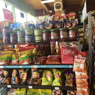 a display of snacks