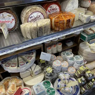 a variety of cheeses