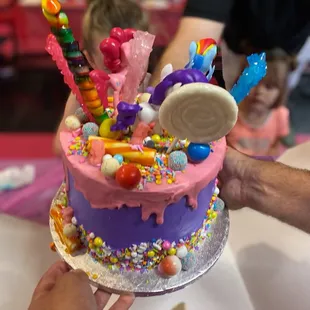 a cake decorated with candy