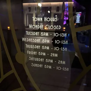 Updated hours.
