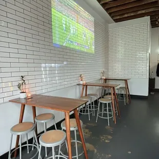 Seating area under the projector