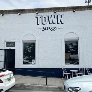 Front view of Town Beer