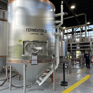 a large stainless steel tank