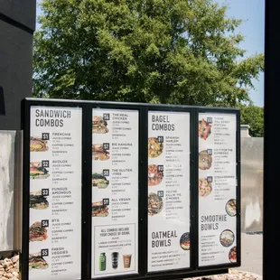 menus on a stand