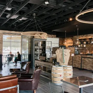 the interior of a coffee shop