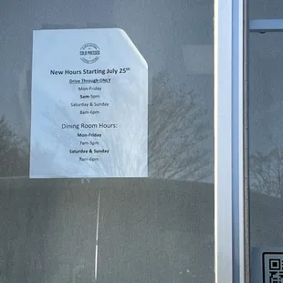 Updated hours