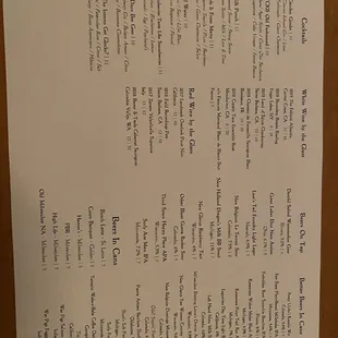 Current menu June 2021