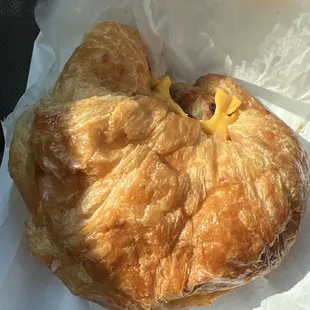 a croissant in a wrapper