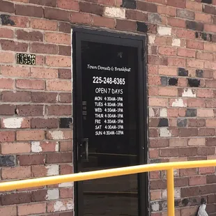 the door to the restaurant