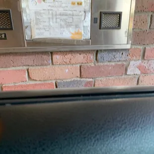 a close up of the oven