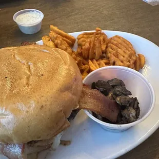 Town Hall Grill Burger &amp; Sweet Potato Fries