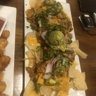 Chicken Guacamole Nachos. DELICIOUS!!