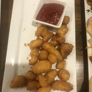 Fried cheese curds. The pretzel &amp; Curds are NOT GF (incase you are one of my GF review followers)