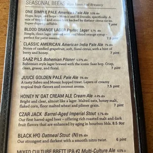 menu