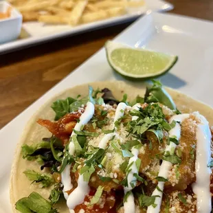 Chicken Tinga with a side of fries!