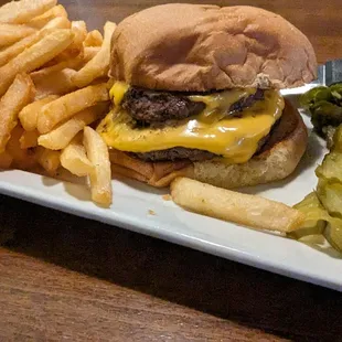 Brewer&apos;s Double Cheeseburger and fries