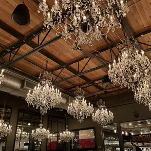 Chandeliers in main dining area... there are 62 throughout the restaurant.
