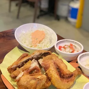 chicken wings and fried chicken, food