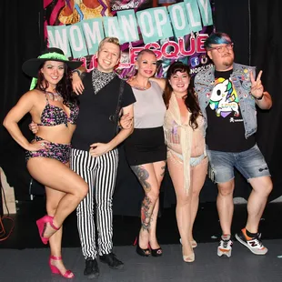 The talented and beautiful performers from last night&apos;s WomanopolySF burlesque show. Every last Friday of the month.