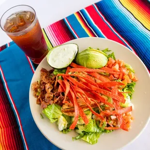 a plate of mexican food